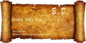 Bekk Dóra névjegykártya