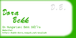 dora bekk business card